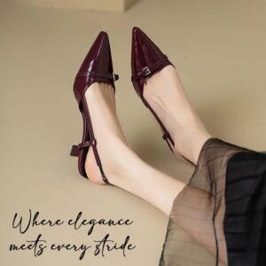 Pointed patent mules